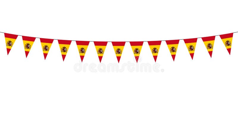 PCMOVILES 3 bandes de 15 drapeaux d'Espagne pour guirlande et célébrations 