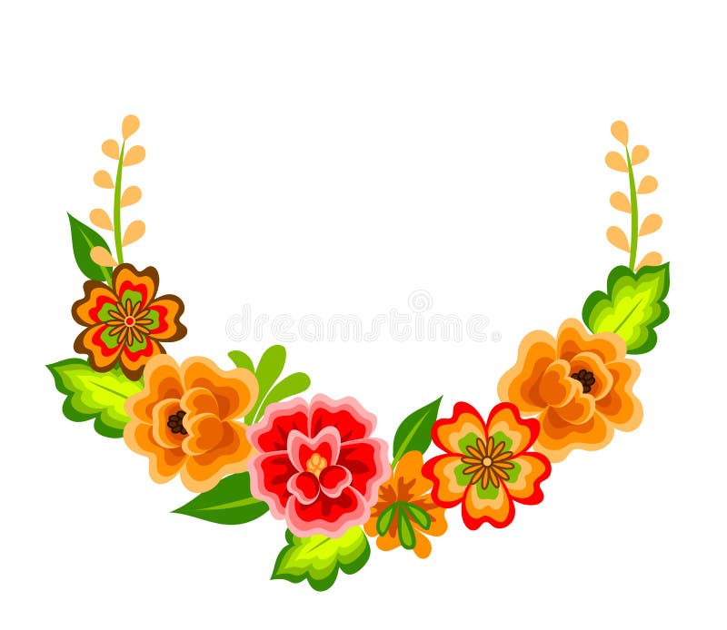 Guirlande avec les fleurs mexicaines illustration libre de droits Guirlande avec les fleurs mexicaines illustration libre de droits