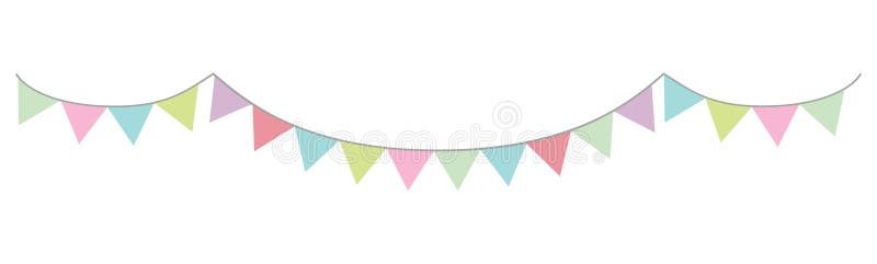 Guirlande dans le vecteur de couleurs en pastel coloré triangulaire illustration stock Guirlande dans le vecteur de couleurs en pastel coloré triangulaire illustration stock