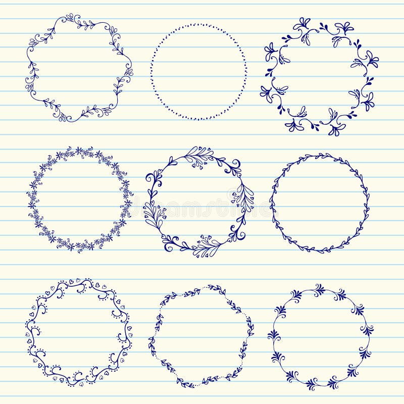 Guirlandes esquissées par main de vecteur illustration stock Guirlandes esquissées par main de vecteur illustration stock