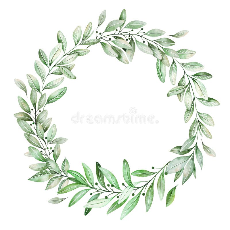 Guirnalda del verde de la acuarela libre illustration Guirnalda del verde de la acuarela libre illustration