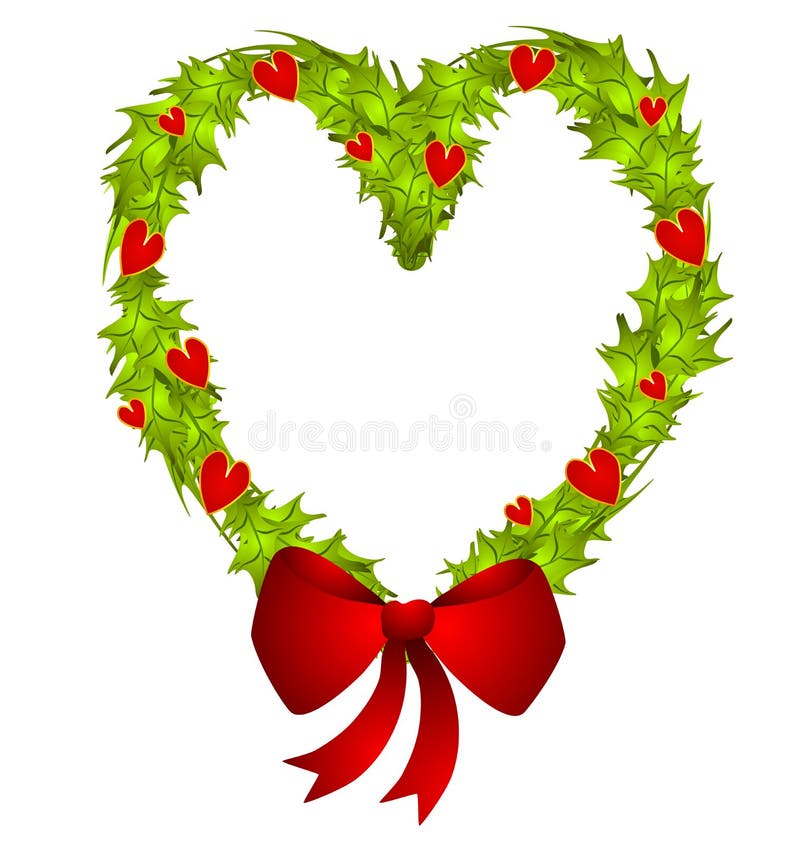 Guirnalda en forma de corazón de la Navidad stock de ilustración