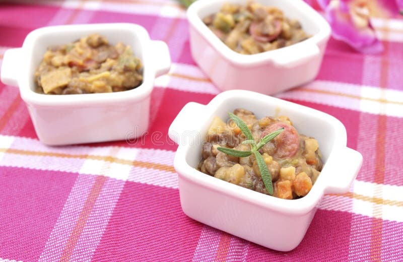 Guisado de lentilhas fotografia de stock