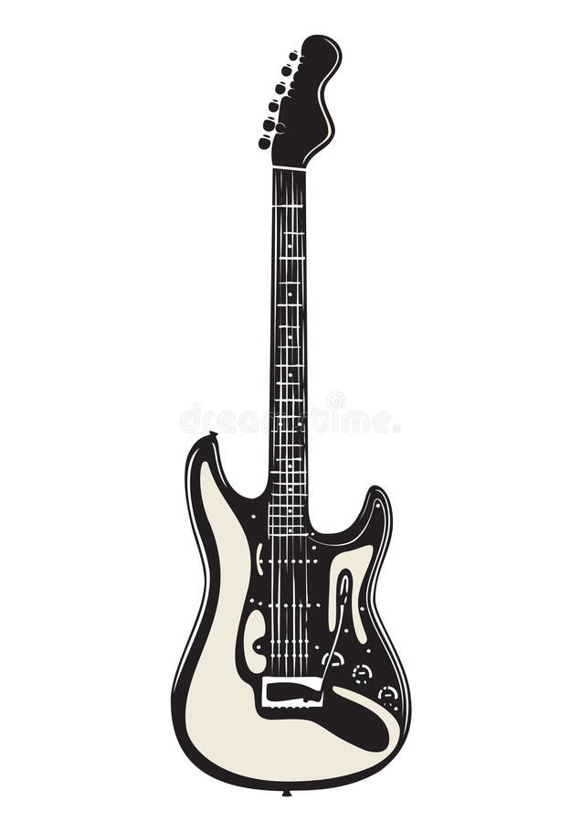 Electric Bass Guitar Line Art Vector Illustration Stock Vector Illustration of concert