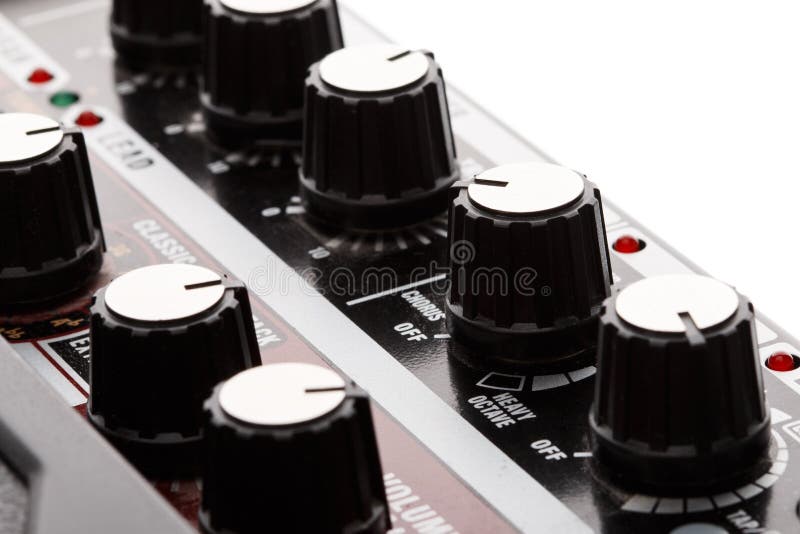 Guitar with Amplifier, Microphone and Audio Cord Stock Photo Image of