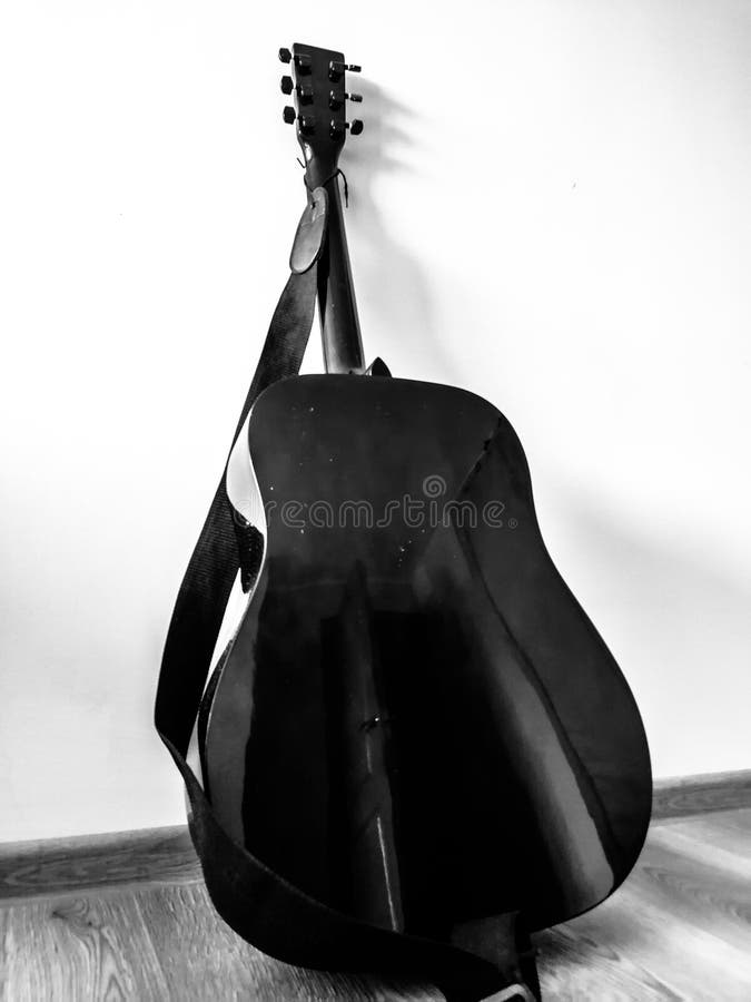 Guitar in black and white stock image. Image of musical 228863909