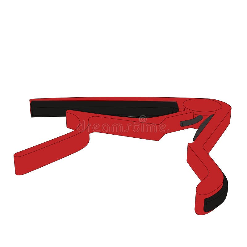 Guitar Capo with Black Outlines Stock Illustration Illustration of