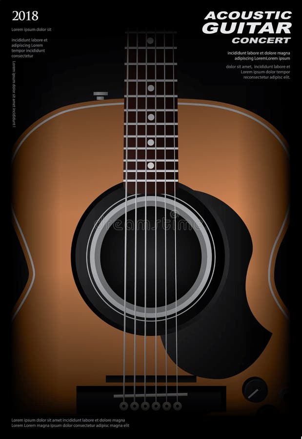 Guitar Concert Poster Background Template Stock Vector Illustration