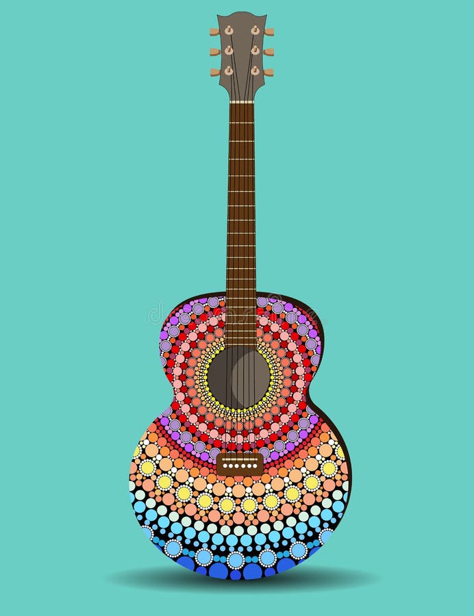Download The Guitar Is Decorated With Pattern In The Style Of A ...