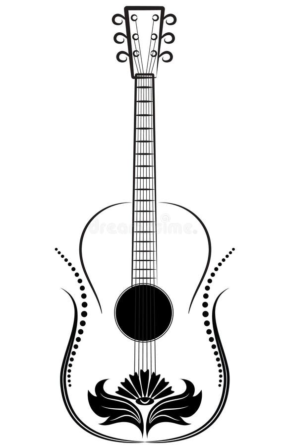 Guitar. Decorative Ornament. Stock Vector - Illustration of lines,  decorative: 11339255