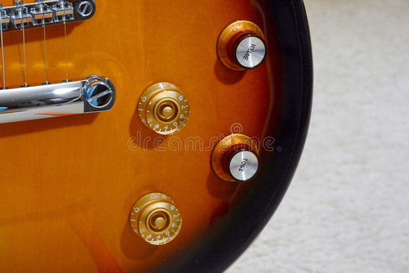 Guitar Detail stock image. Image of controls, guitar 73566485