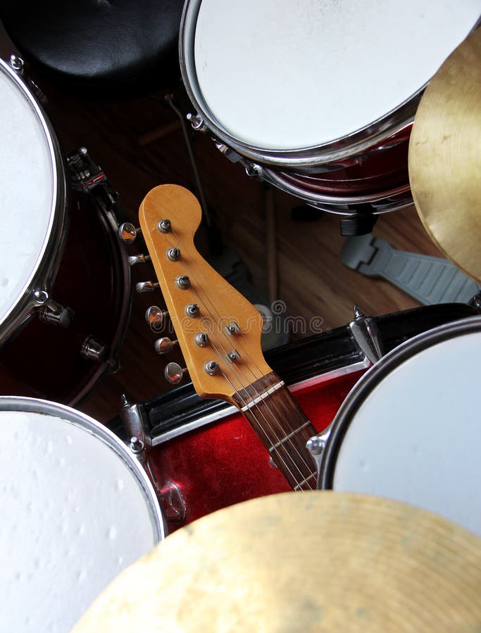Guitar and Drums stock photo. Image of artist, drums 21239180