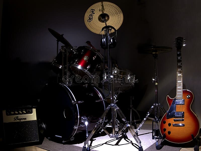 Drums and guitar stock photo. Image of sound, beat, live 31620654