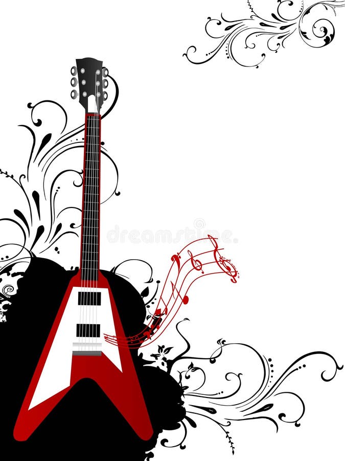 Guitar with floral design