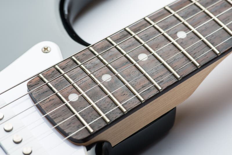 Guitar frets with strings stock image. Image of pick 50729339