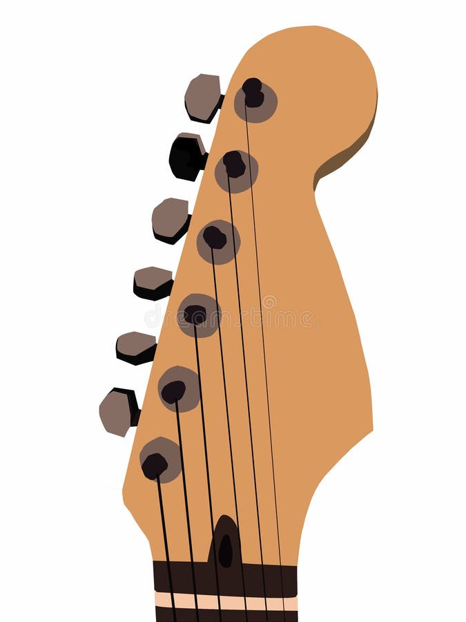 Guitar Head Illustration stock illustration. Illustration of music