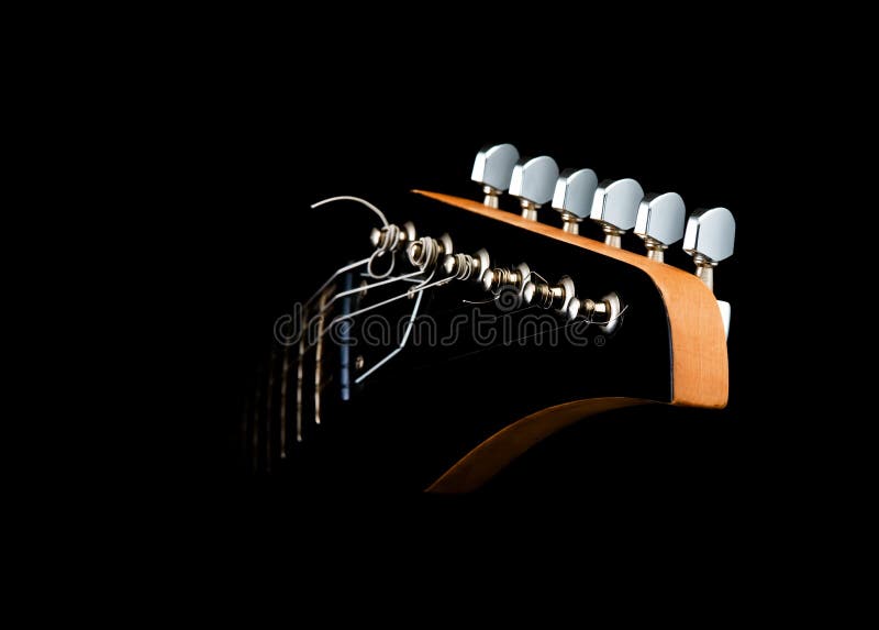 Guitar Head Isolated On Black Picture. Image 4700445