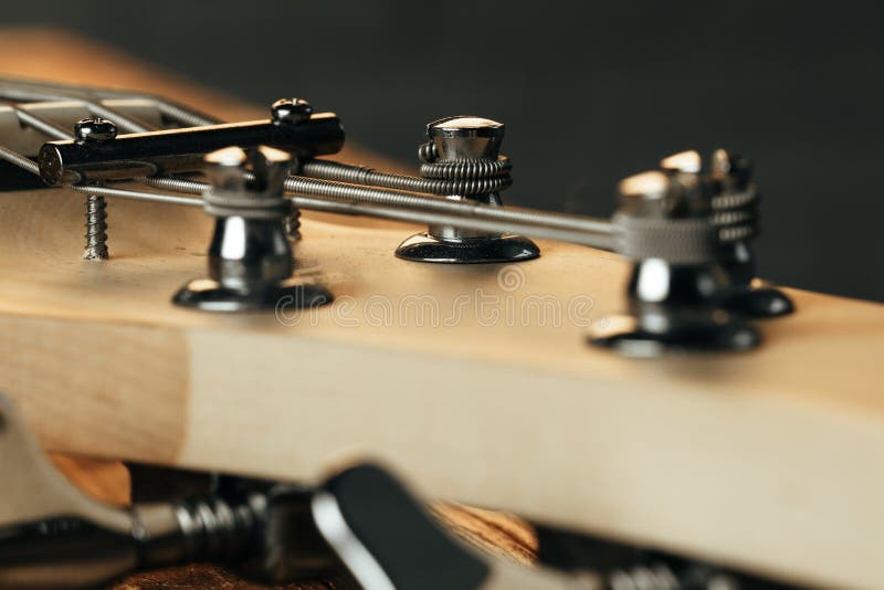 Guitar Headstock with Tuners on Dark Background Stock Photo Image of