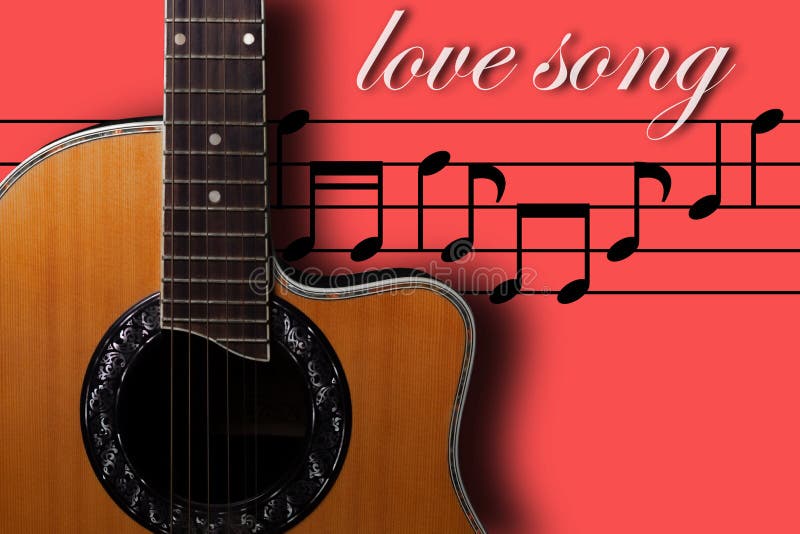 Guitar Love Music Song Background Color Red Stock Photo - Image of bright,  fresh: 160757664