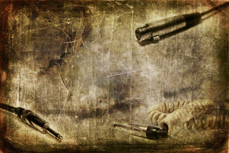 Guitar and Mic jack royalty free illustration