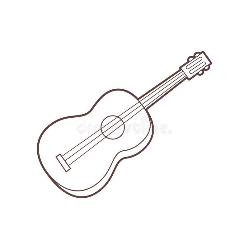 Guitar outline silhouette stock vector. Illustration of classical