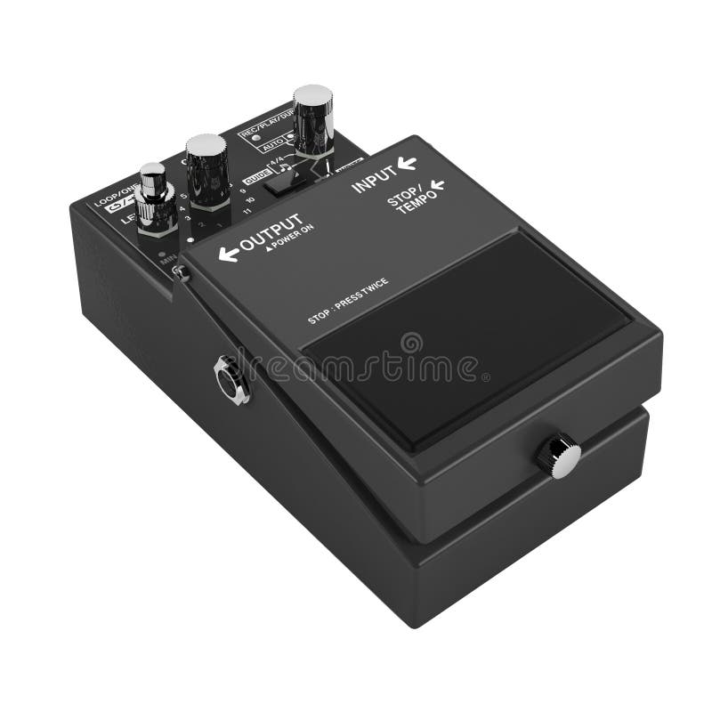 Guitar Pedal Isolated. Red Color Stock Illustration Illustration of