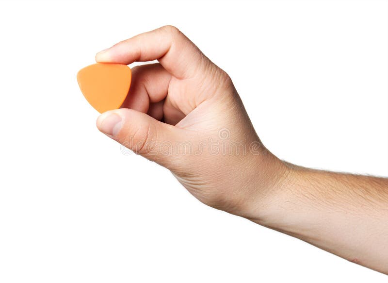 Guitar pick in hand stock image. Image of pick, background 31776547