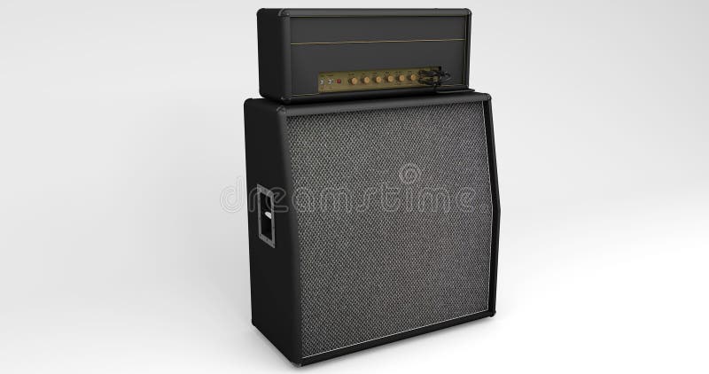 Guitar Speaker and Amplifier on Light Background stock illustration Guitar Speaker and Amplifier on Light Background stock illustration
