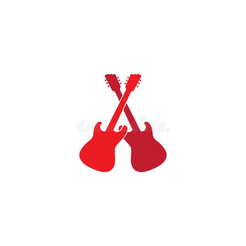 Guitar Wave Logo Template vector symbol stock illustration.