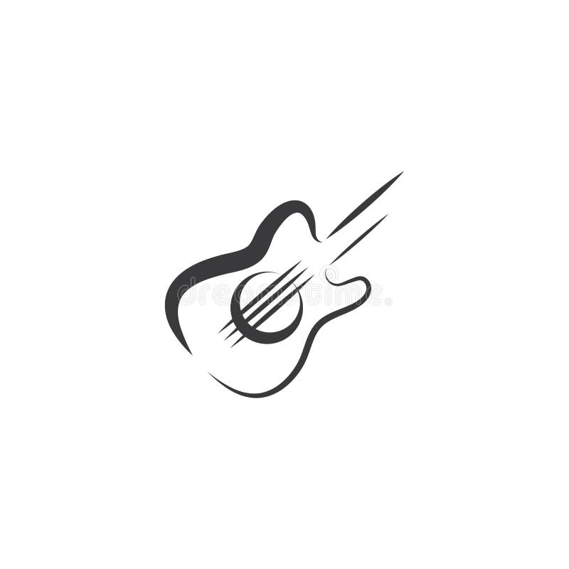 Guitar Wave Logo Template vector symbol stock illustration.