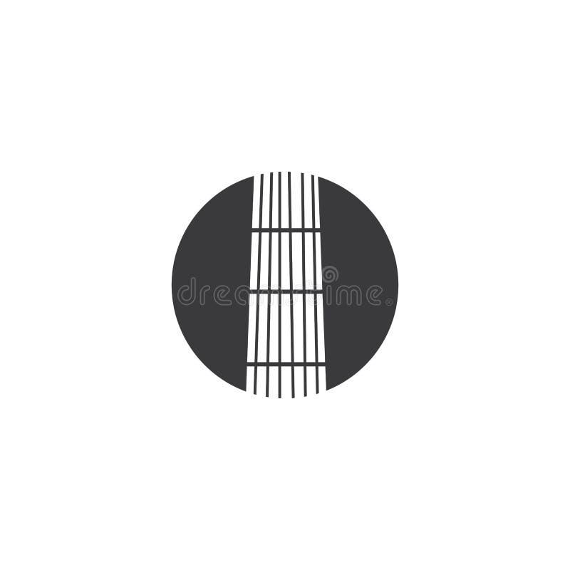 Guitar Wave Logo Template vector symbol royalty free illustration.
