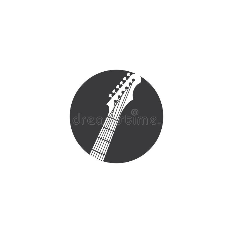 Guitar Wave Logo Template vector symbol royalty free illustration.