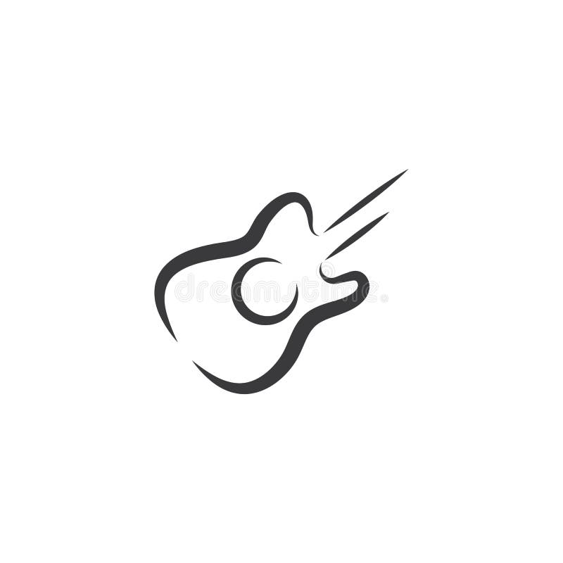 Guitar Wave Logo Template vector symbol stock illustration.