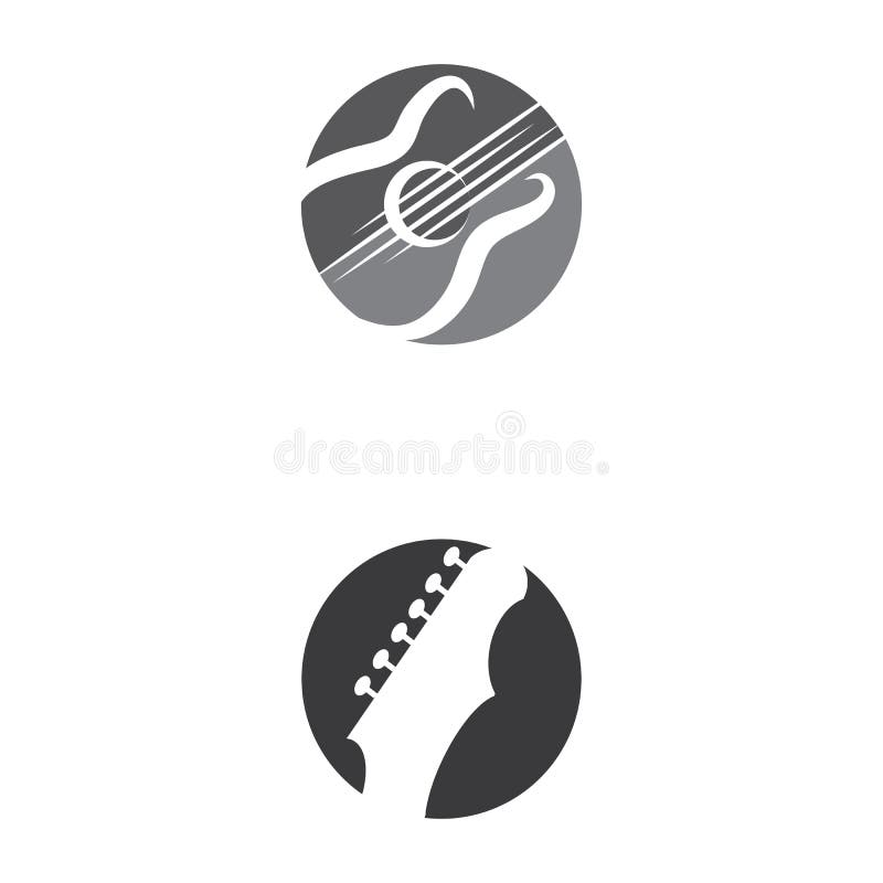 Guitar Wave Logo Template vector symbol royalty free illustration.