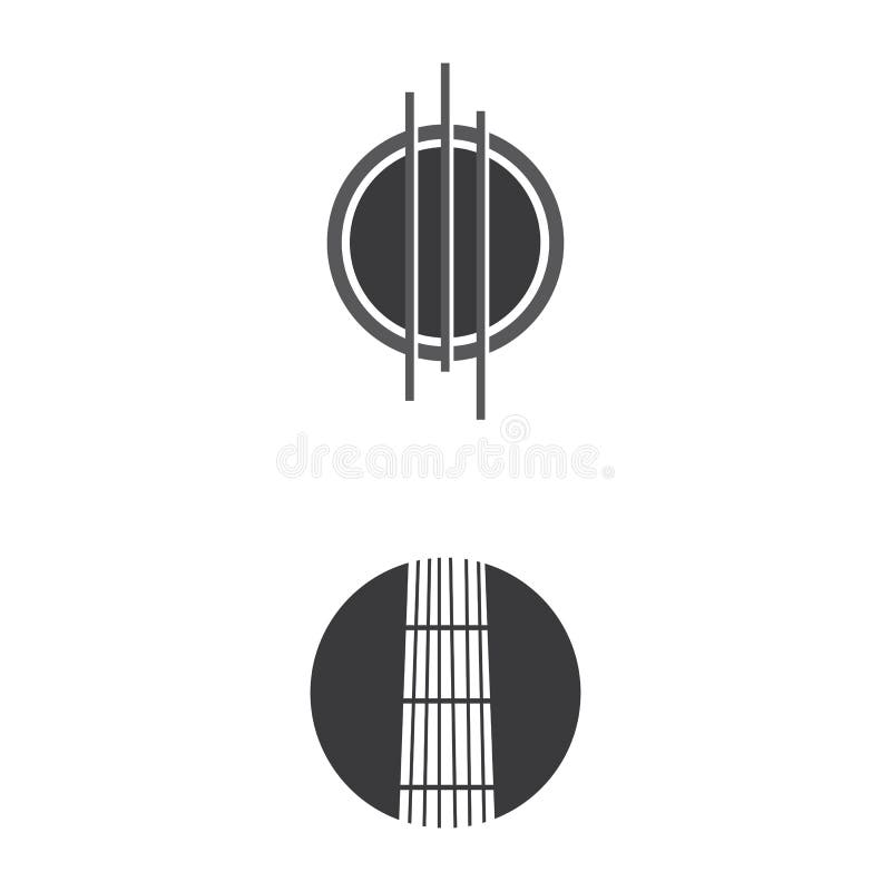 Guitar Wave Logo Template vector symbol stock illustration.