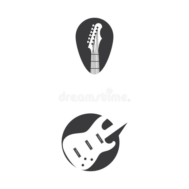 Guitar Wave Logo Template vector symbol royalty free illustration.