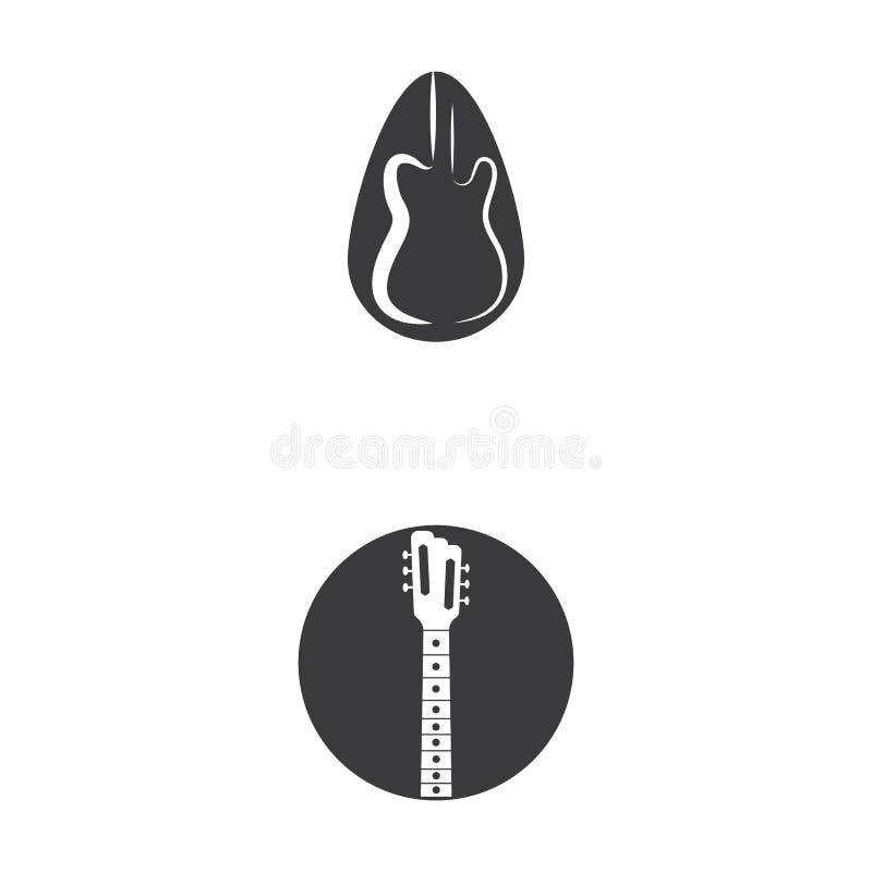 Guitar Wave Logo Template vector symbol vector illustration.