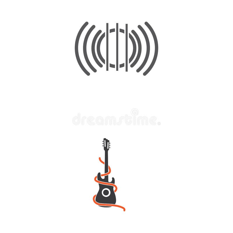 Guitar Wave Logo Template vector symbol vector illustration.