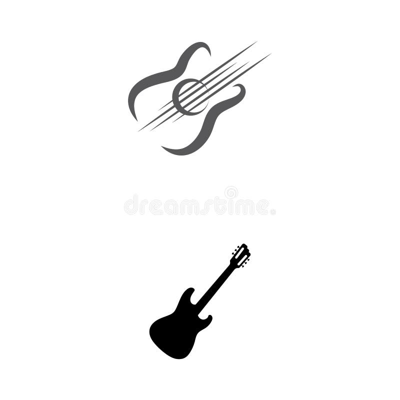 Guitar Wave Logo Template vector symbol royalty free illustration.