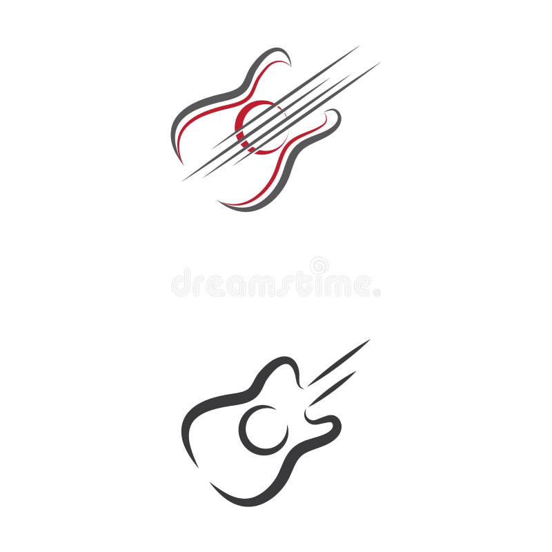 Guitar Wave Logo Template vector symbol vector illustration.