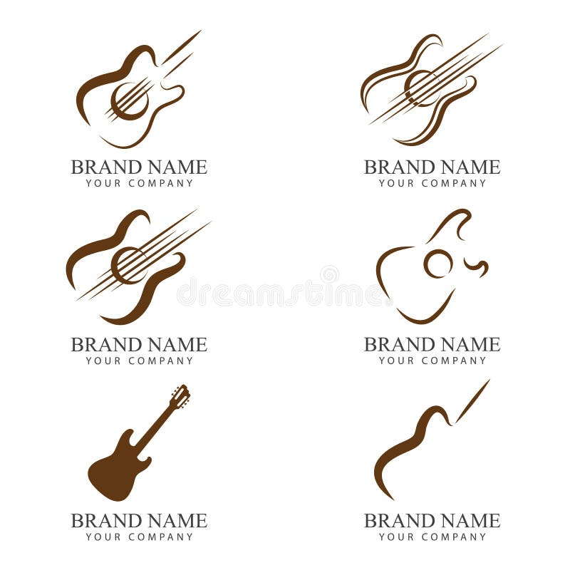 Guitar Wave Logo Template vector symbol nature stock illustration