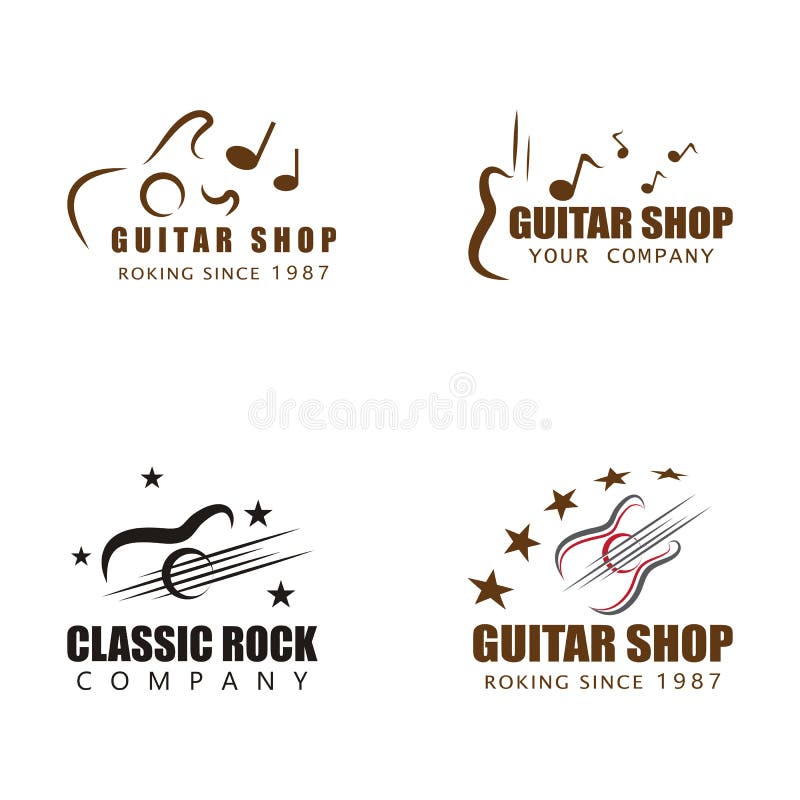 Guitar Wave Logo Template vector symbol nature vector illustration