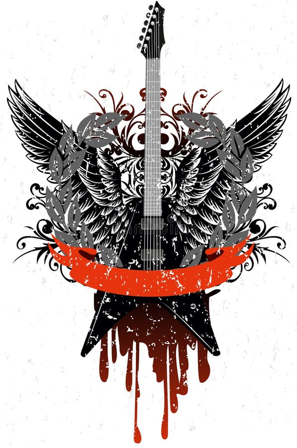 Guitar with Wings, Patterns Stock Vector Illustration of glossy, music 26046174