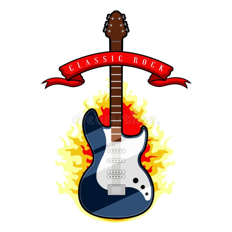 Illusttration D'une Guitare Électrique Avec Union Jack Banque D