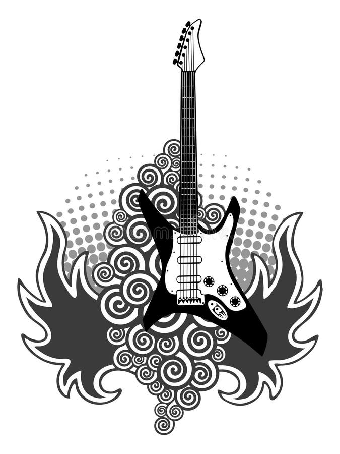 Livre De Coloriage De Guitare Acoustique Pour Le Vecteur D'adultes