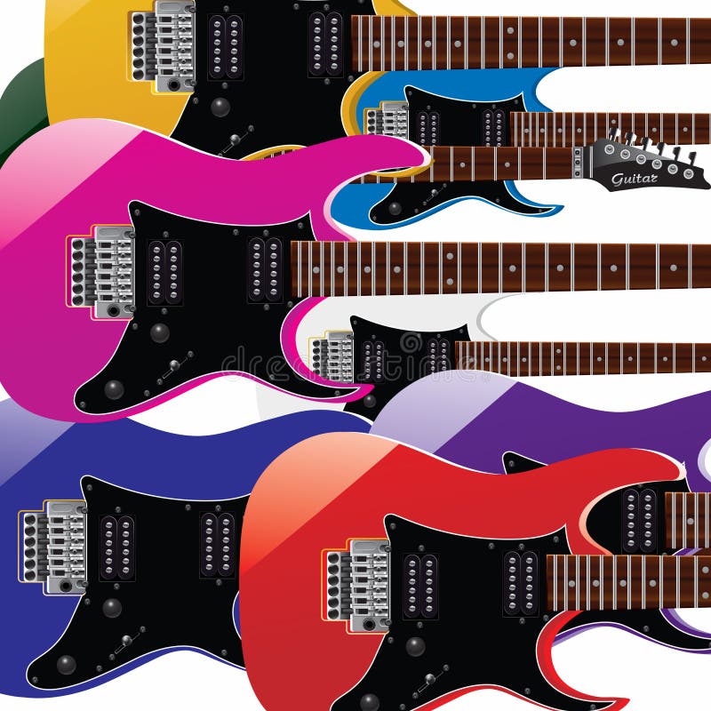 guitare de couleur illustration libre de droits guitare de couleur illustration libre de droits