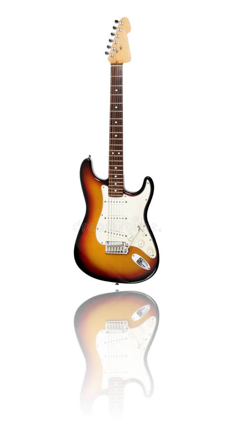 Guitare électrique avec la réflexion, rayon de soleil photos libres de droits Guitare électrique avec la réflexion, rayon de soleil photos libres de droits