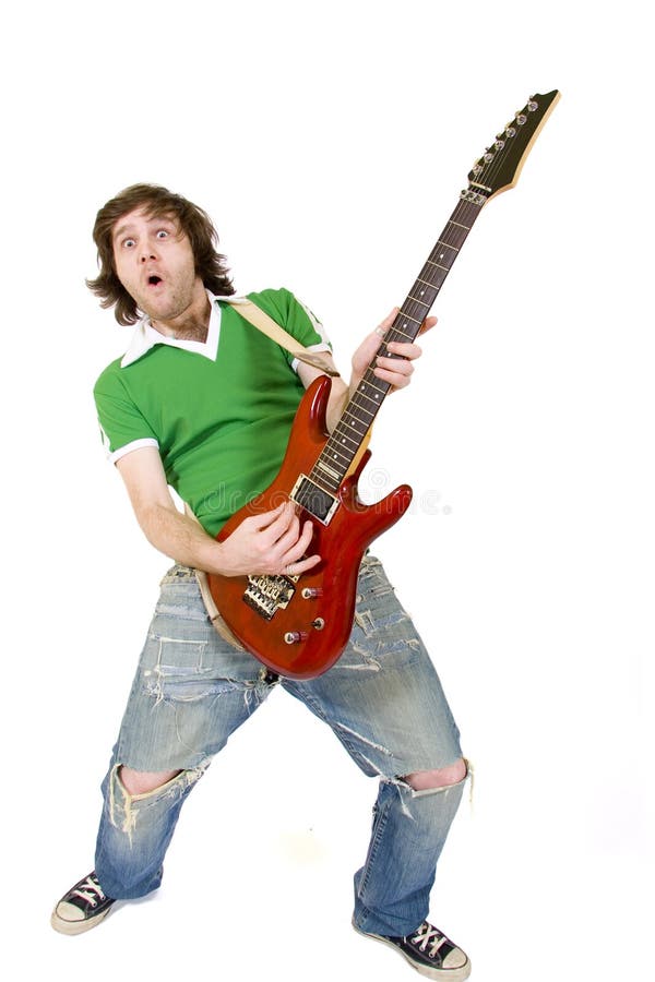 Guitarist playing sn electric guitar