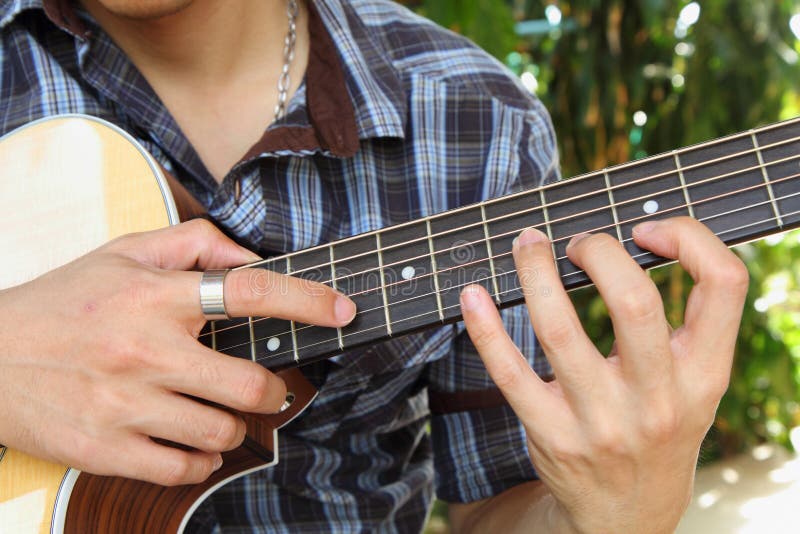 The Guitarist Tapping Technic of Guitar Stock Photo Image of acoustic