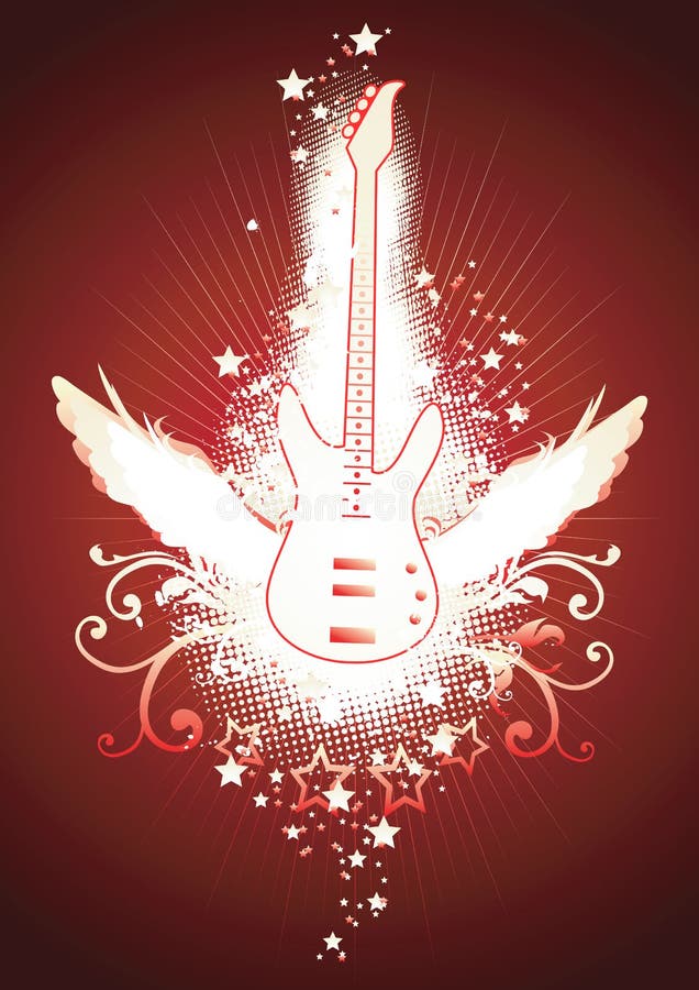 Guitarra coa alas libre illustration Guitarra coa alas libre illustration